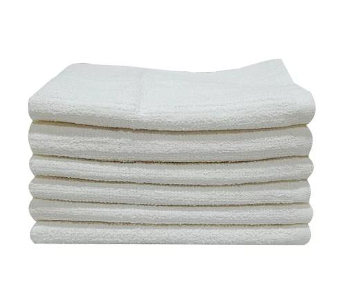 6-Piece Bar Mop Kitchen Towel Set, Solid White Cotton Gift