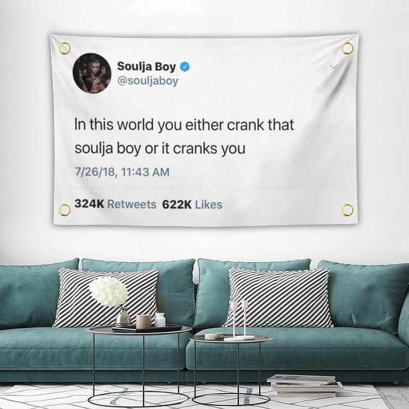 Soulja boy Funny Tapestry 3x5Ft Tapestry Funny Meme Flag Wall Hanging Window Design for Bedroom Gift Home Man Cave Decor