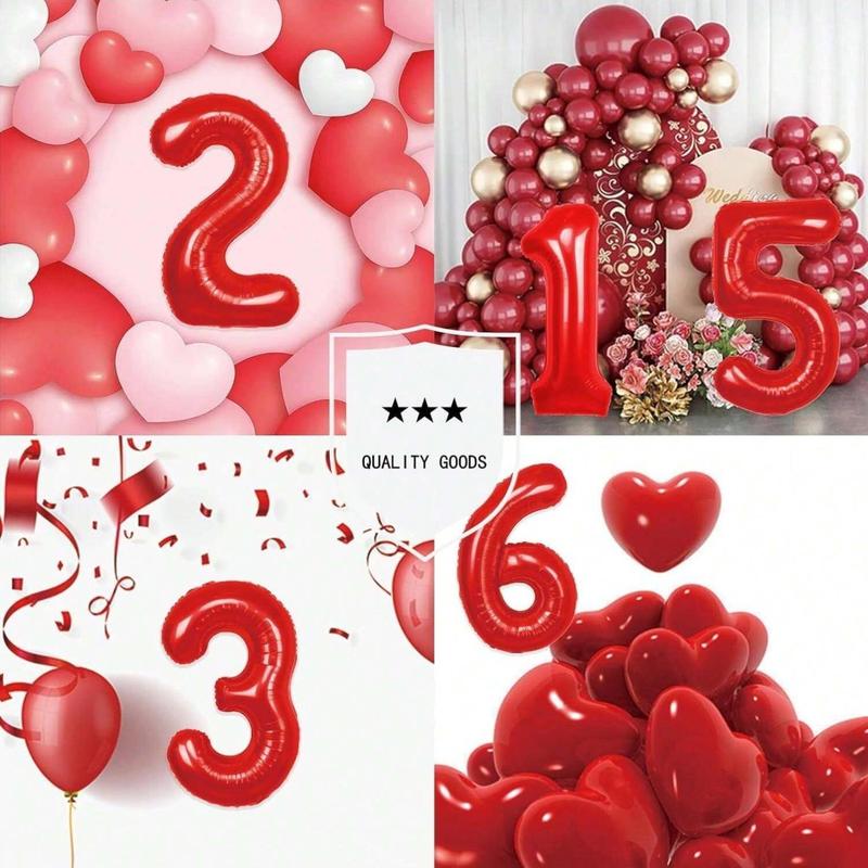 Number  Shaped Balloon, 1 Count Large  Birthday Party Balloon, Party Decoration Supplies for Birthday, Wedding, Anniversary