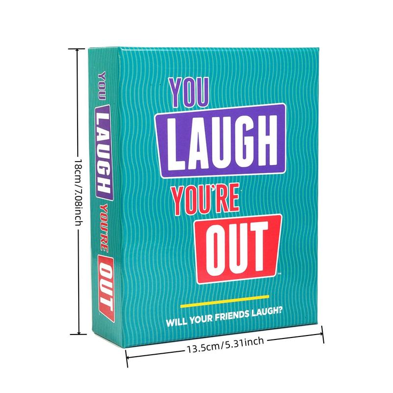 You Laugh You're Out Game Box, 1 Box Colorful Letter Pattern Party Game Box, Creative Small Gift, Holiday Accessory, Birthday Party Supplies