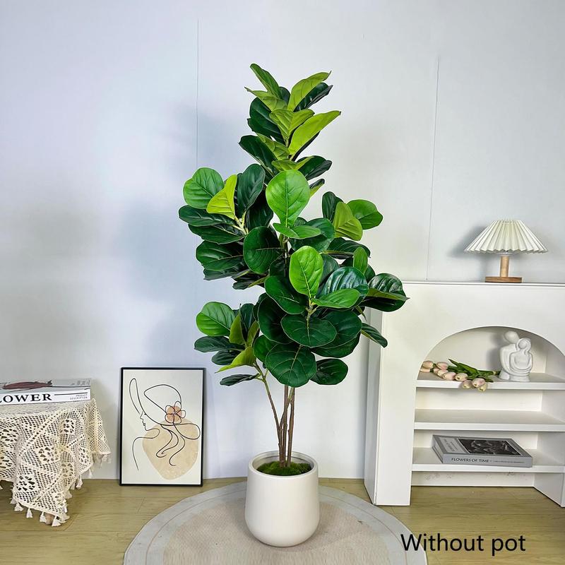 Artificial Ficus Tree without Pot, Tropical Fake Plant, Faux Plant, Decorative Plant for Home Garden Decor, Home Decor Supplies, Room Decor, Home Accessories