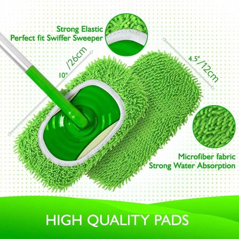 Reusable Mop Cloth for Swiffer Sweeper Mop, 6 Counts  Wet and Dry Replaceable Mop Pad for Household Cleaning, Washable Microfiber Mop Pad [without Handle]