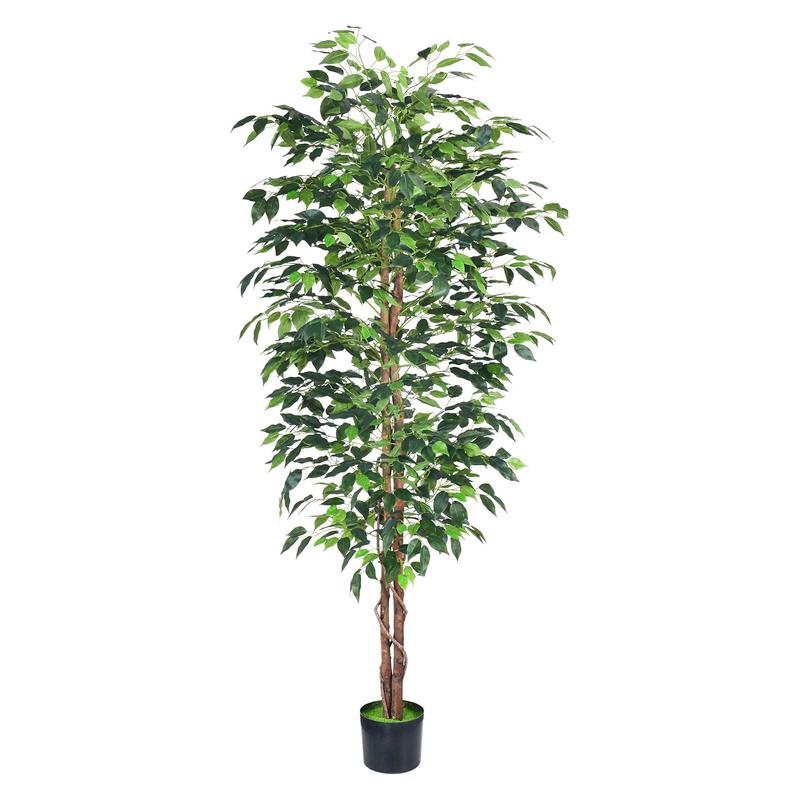 6ft Artificial Banyan Tree - Sturdy Plastic Pot Included - Indoor & Outdoor Decoration - Perfect Housewarming Gift