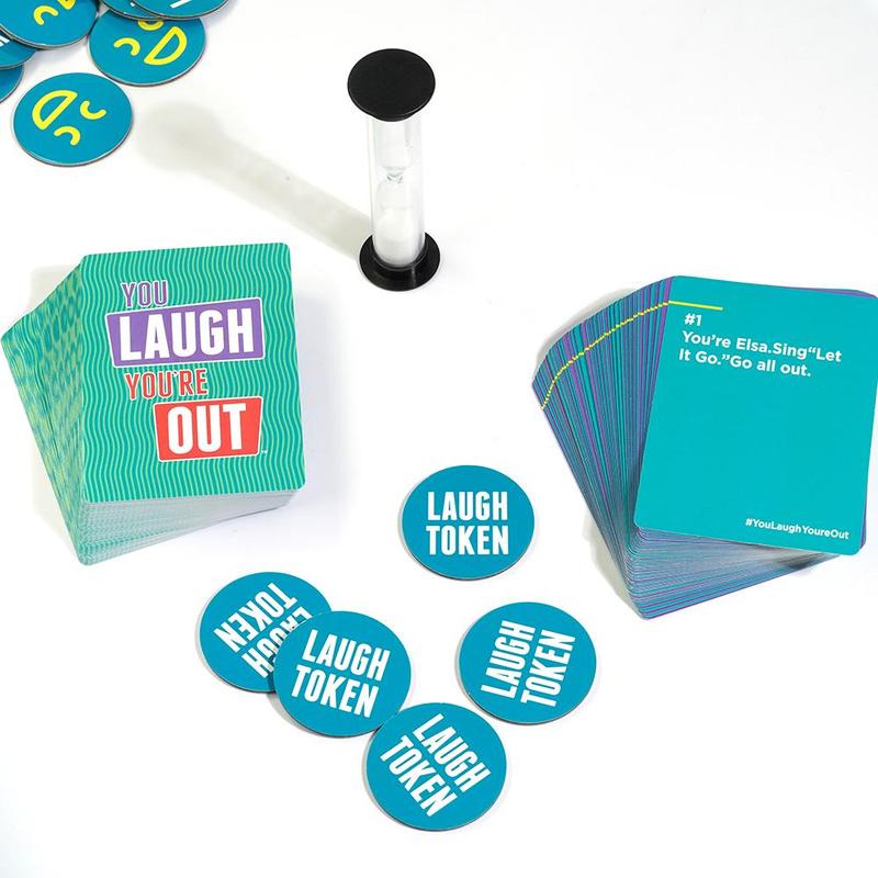 You Laugh You're Out Game Box, 1 Box Colorful Letter Pattern Party Game Box, Creative Small Gift, Holiday Accessory, Birthday Party Supplies