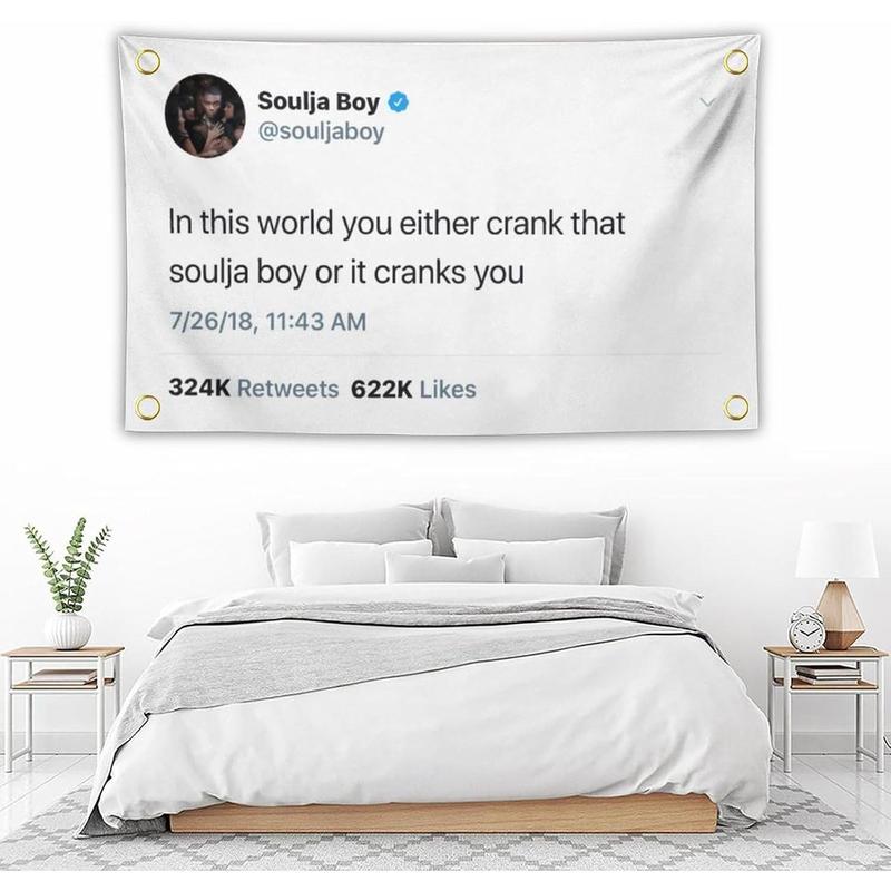 Soulja boy Funny Tapestry 3x5Ft Tapestry Funny Meme Flag Wall Hanging Window Design for Bedroom Gift Home Man Cave Decor