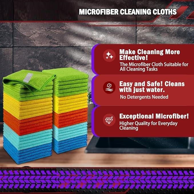 Microfiber Cleaning Cloths-50 PK, Premium All-Purpose Car Cloth, Lint Free Dusting Cloth Cleaning Rags, Absorbent Cleaning Towel for Cars, SUVs, House, Kitchen, Window, Gifts(12in.x12in.) marshalls toweldress