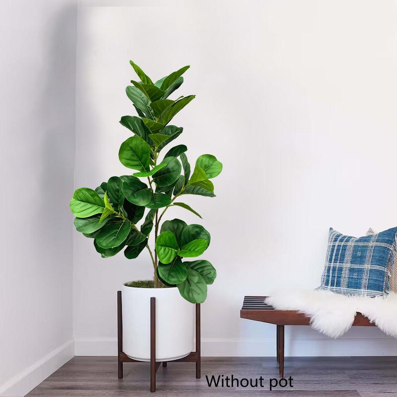 Artificial Ficus Tree without Pot, Tropical Fake Plant, Faux Plant, Decorative Plant for Home Garden Decor, Home Decor Supplies, Room Decor, Home Accessories