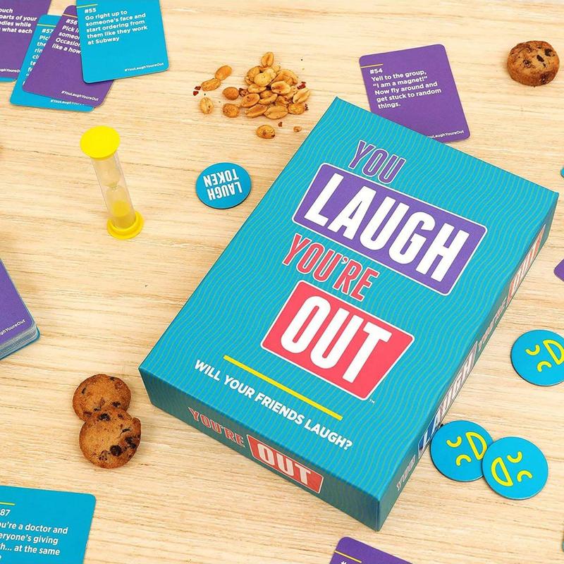 You Laugh You're Out Game Box, 1 Box Colorful Letter Pattern Party Game Box, Creative Small Gift, Holiday Accessory, Birthday Party Supplies