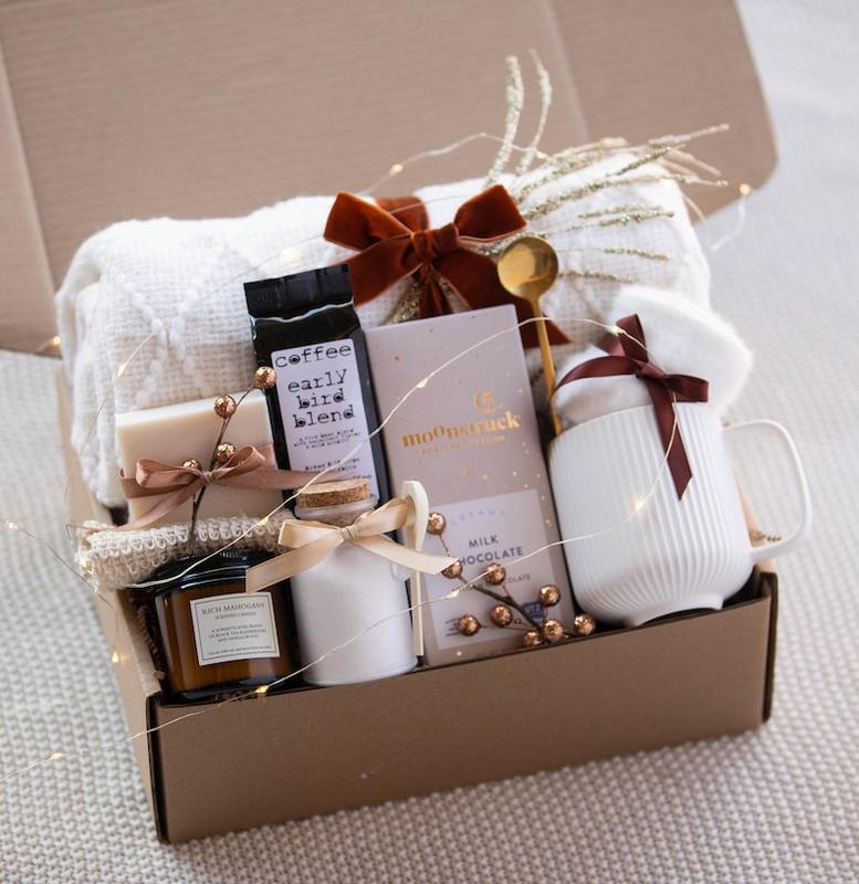 Christmas Gift Box, Winter Care Package For Women Hygge Gift Box Warm Cozy Gift Winter Gift Basket Sending Hugs Gift Box Women Winter Gifts Cozy Care Package