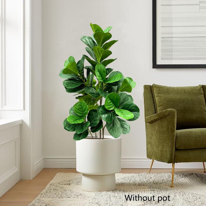 Artificial Ficus Tree without Pot, Tropical Fake Plant, Faux Plant, Decorative Plant for Home Garden Decor, Home Decor Supplies, Room Decor, Home Accessories