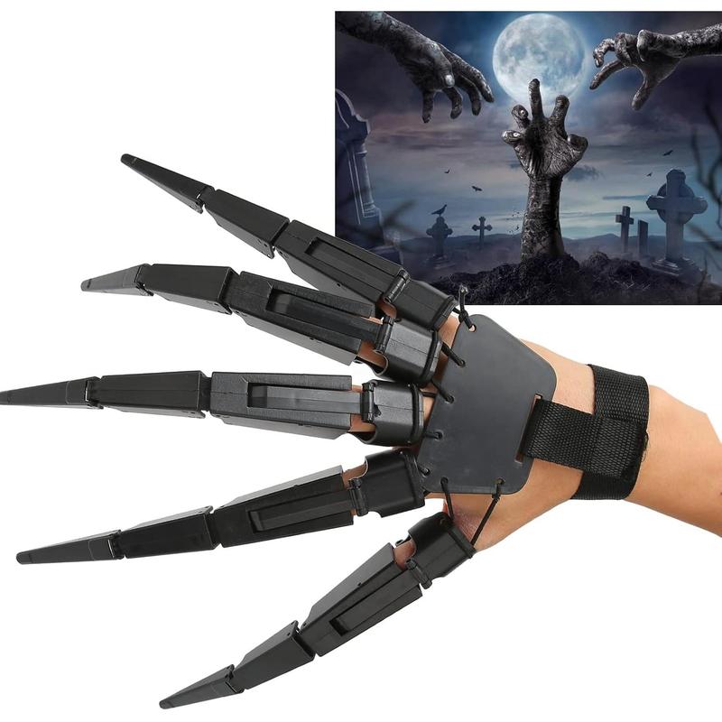 ZJchao Halloween Articulated Fingers, Wearable Horrific Finger Extension Party Supplies Cosplay Props Witch Ghost Gloves Claws Extender Skeleton Bone Claw Hand Finger Puppets