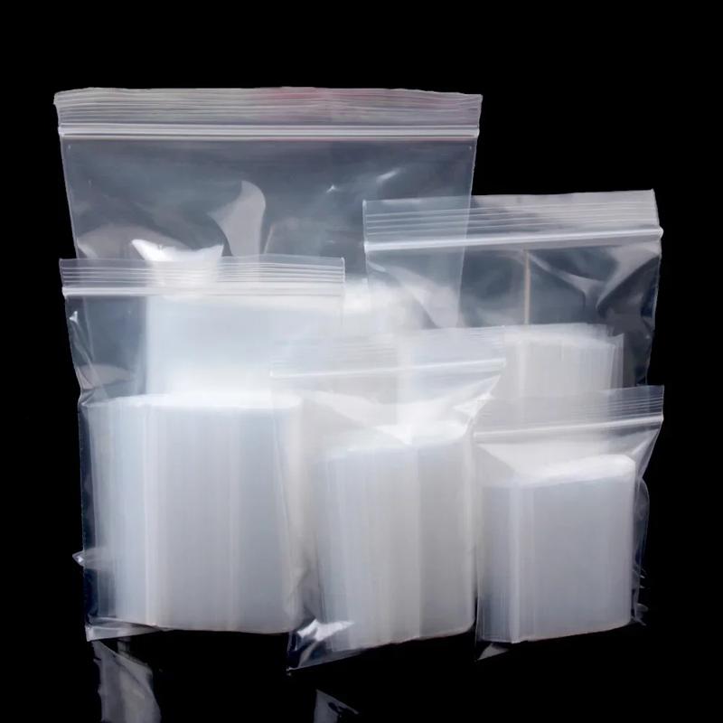 Random size 1 Clear Zip Lock Bag Transparent Plastic Packing Reclosable Bag Organiser