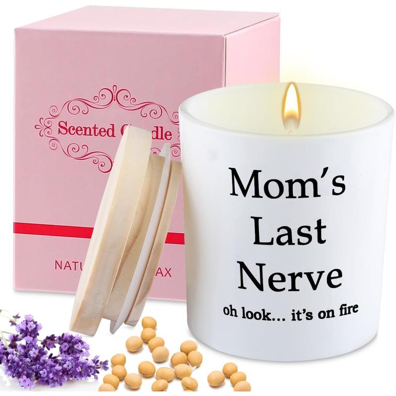 Gifts for Mom from Daughter Son, Mother's Day Gifts, Mom's Last Nerve Candle, Best Mom Gifts, Candles Gifts for Women, Funny Candles for Women, Lavender Candle 12 Oz