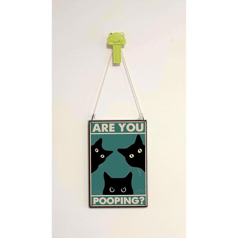 Black Cat Are You Pooping Funny Tin Signs Bathroom Wall Decor 8 x 12 Inch (918)