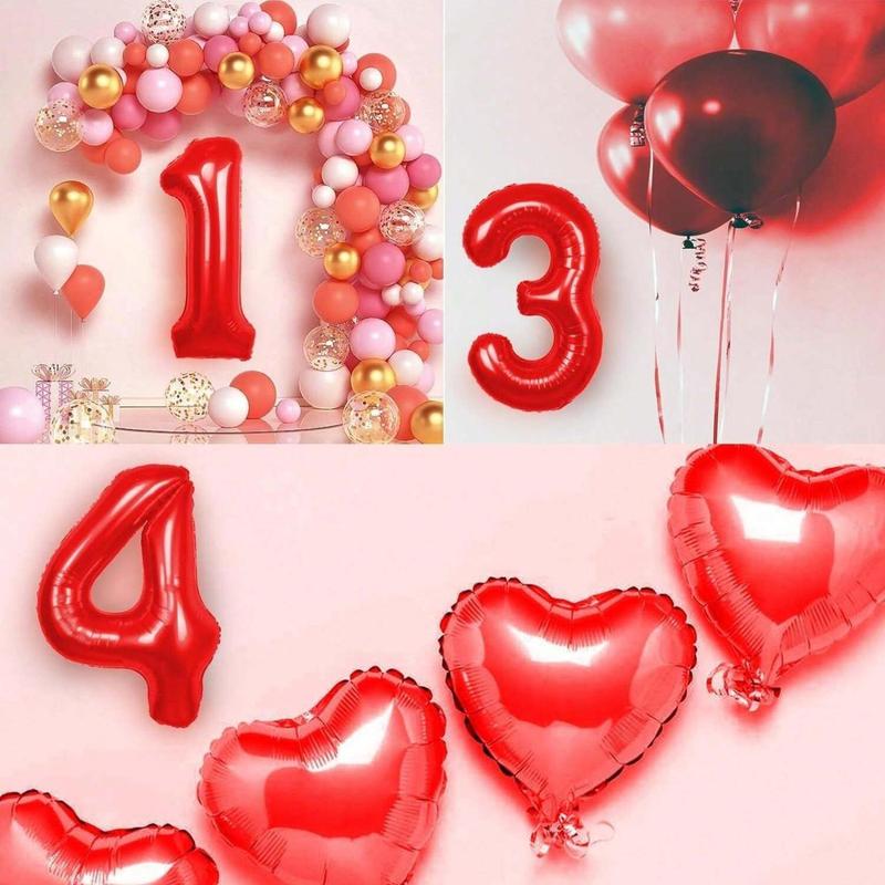 Number  Shaped Balloon, 1 Count Large  Birthday Party Balloon, Party Decoration Supplies for Birthday, Wedding, Anniversary