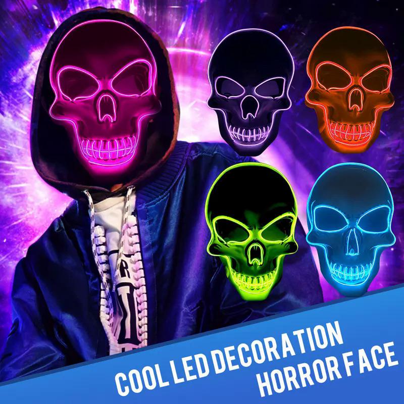 Neon Mask LED Light Up Party Masks The Purge Election Year Great Funny Mask Festival Cosplay Costume Supplies Glow Dark Skeleton Halloween