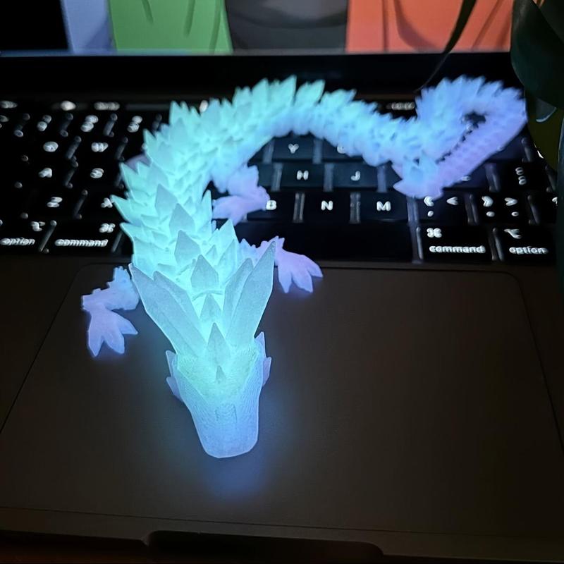 3D Printed Luminous Dragon Decoration, 1 Count Glow in The Dark Dragon Statue, Decorative Ornament for Home Garden Office Decor