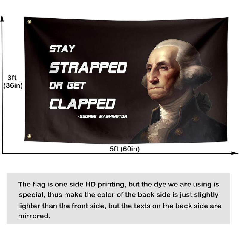 Stay Strapped or Get Clapped Funny Quote Flags Meme Cool Flags Banner 40x60inch Room Guys College Dorm Bedroom Man Cave Girls Wall Decor Outdoor Indoor Hilarious Flag