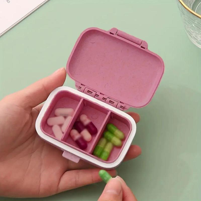 Portable Mini Pill Storage Box, 1 Count 3 Grids Dustproof Pill Organizer, Pill Case for Home Office School, Traveling Accessories