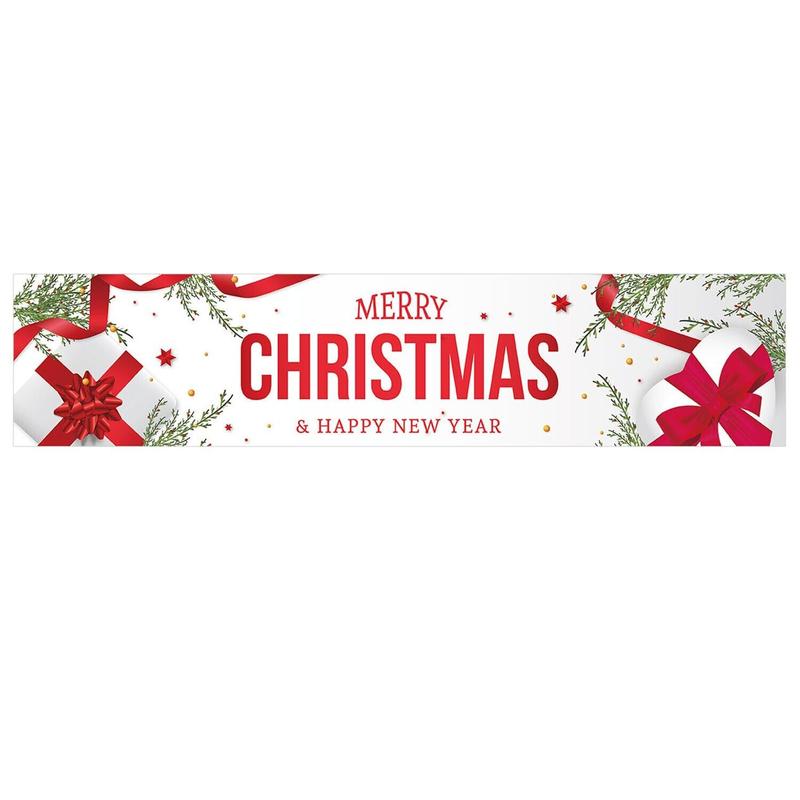 Large 6ft Merry Christmas Banner Sign Santa Claus Xmas Outdoor Garden Decoration Hanging Backdrop Garage Prop Ornaments