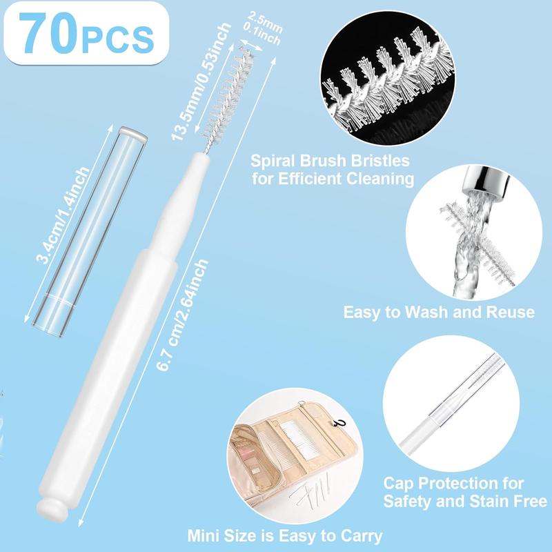 70 count Shower  Cleaning Brush for Small Hole, Multiple Shower  Cleaner Tool for Gap Hole Anti-Clogging with Stiffer and Denser Bristles, Shower Cleaner Brush Tools for Cleaning