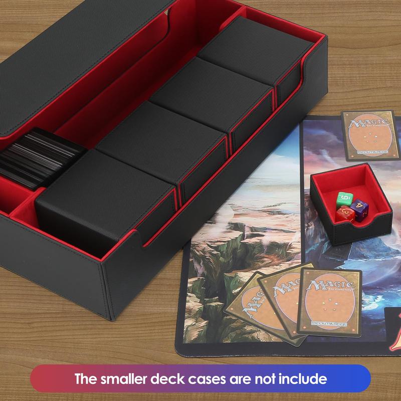 Premium Trading Card Storage Box  Holds 800+ Sleeved Cards for , Yu-Gi-Oh, Pokémon & Sports Cards - Leather Organizer with Strong Magnet Closure