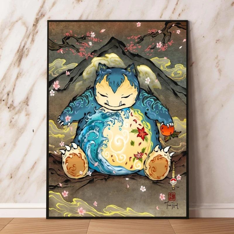 Japanese Classic Anime Pokemon Pikachu Wall Art Poster Canvas Paintings on The Wall Picture for Living Room Interior Painting