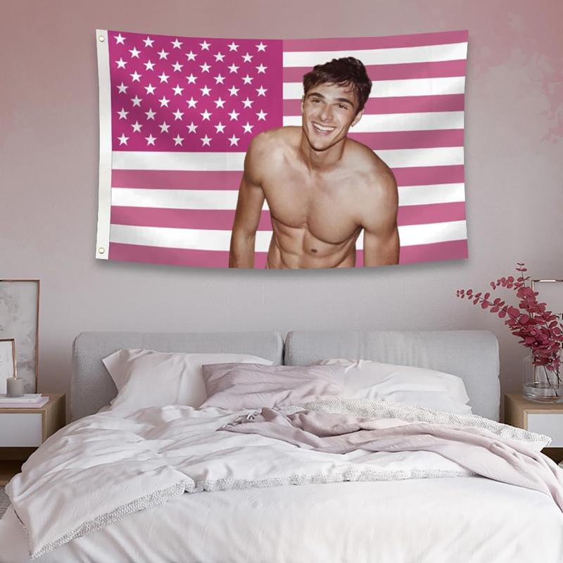 Jacobo Elordie American Flag 3x5Ft Pink Tapestry for Wall Hanging Banner Dormitory Background Decoration Decor Durable Man Cave Flags