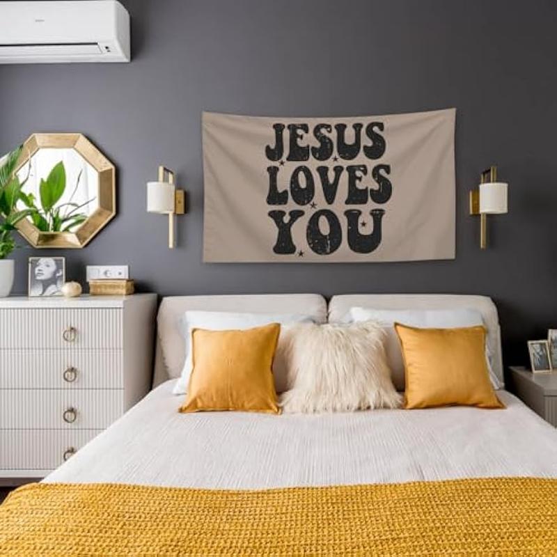 Jesus loves You Tapestry 40x60in Tapestry For Bedroom College Dorm Home Decor Wall Hanging Meme Funny Tapestry