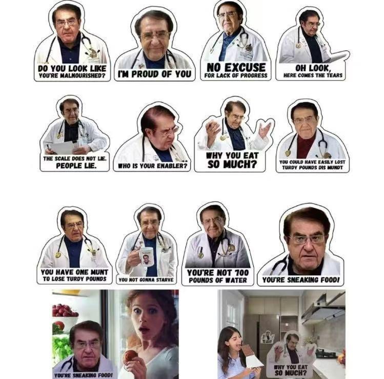 Doctor Phrase Pattern Magnet, 12pcs  set Funny Fridge Magnet, Adults Inspirational Refrigerator Magnet for Diet Control