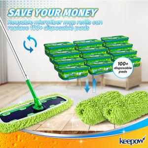 KEEPOW 5702M Microfiber Chenilles Pads for All 17*5 Inches Flat Mop 4 2 Pcs