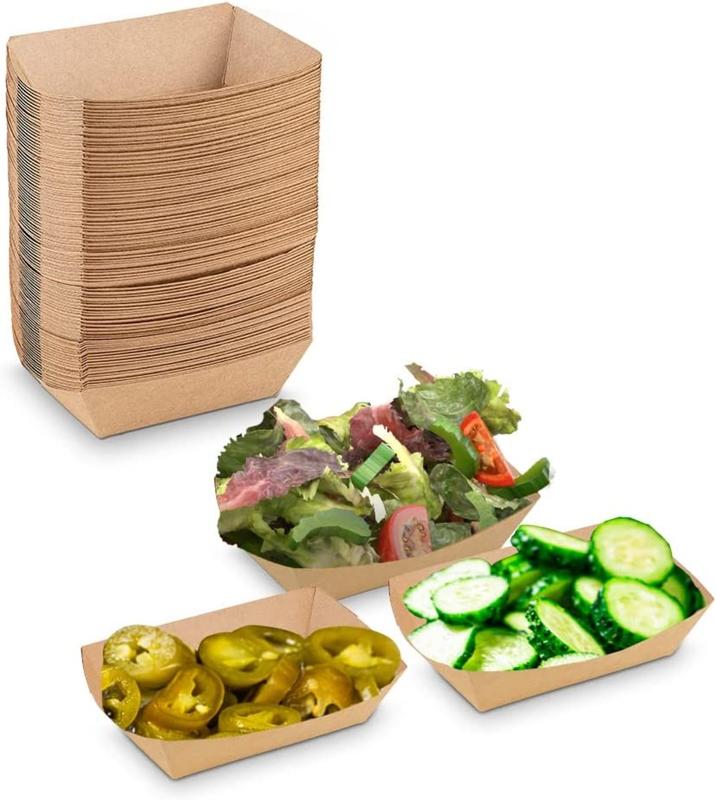 MT Products Brown Paper Food Trays | Disposable Paper Boats - Made in the USA