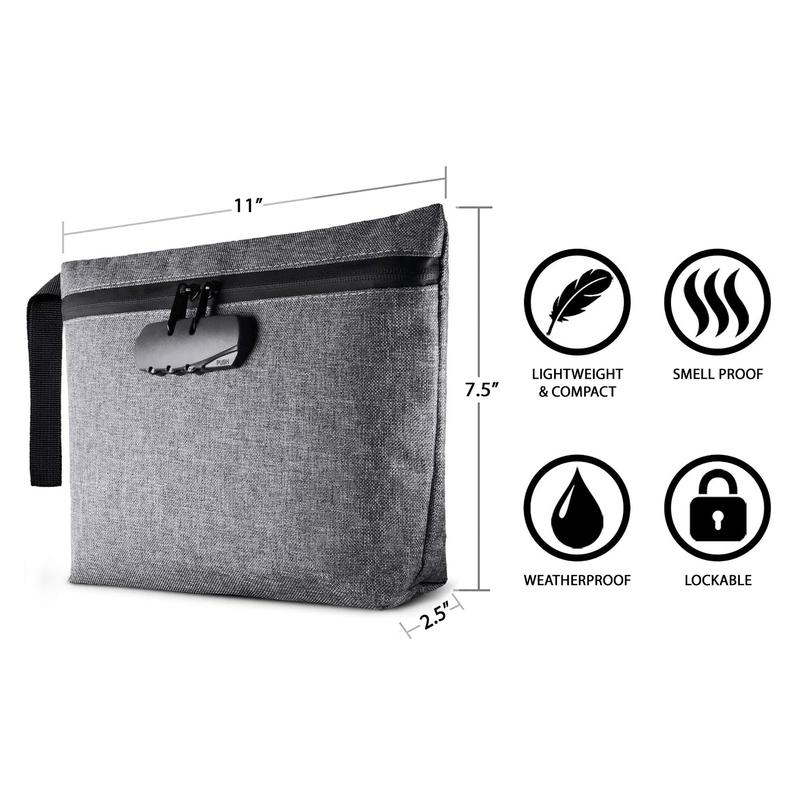 Large Smell Proof Bag with Combination Lock Set Cover Organiser