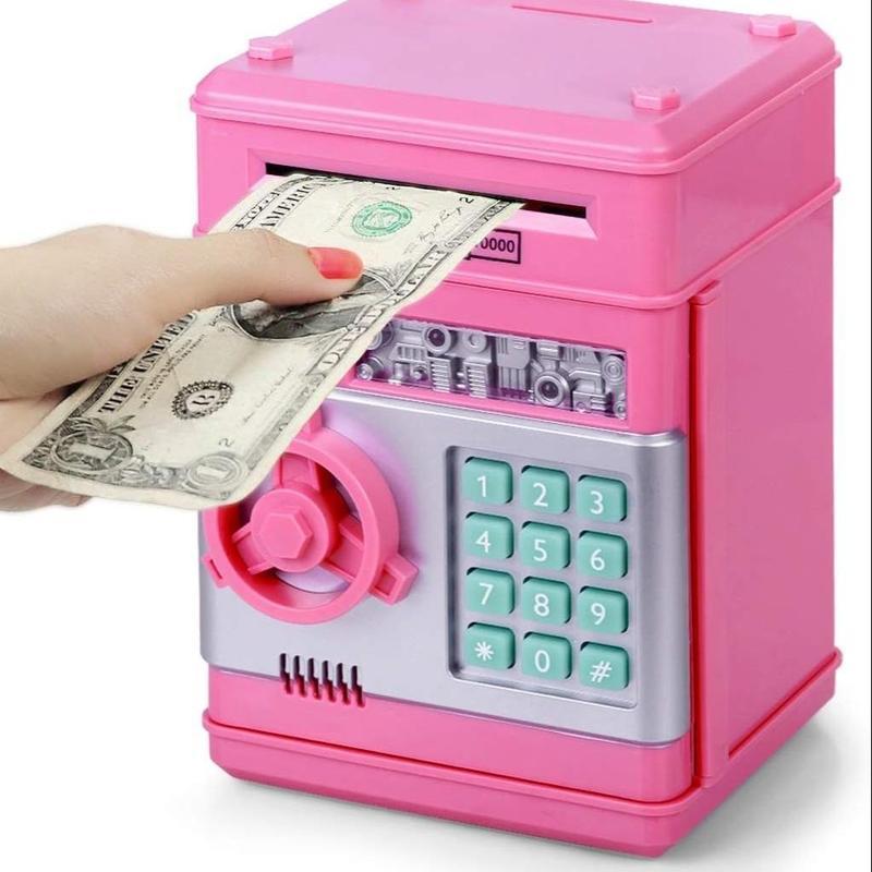 Saving Challenge Password Piggy Bank for MeanGirls Decorations, Kids Money Saving Box,Summer Gifts Automatic Rolling Paper MoneyATM Machine, Birthday Gift for Boys & Girls