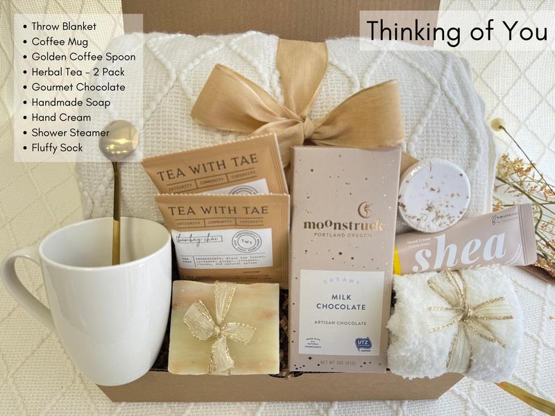 Retirement Gift Box for Women, Hug In A Box, Encouragement Gift, Thinking Of You Box, Cozy Gift Package, Blanket Gift Box