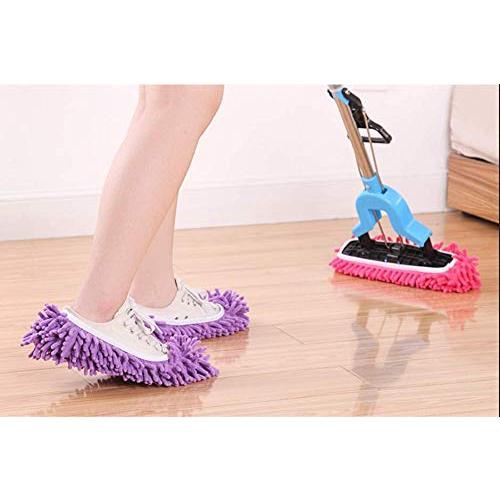 Mop Slippers Shoes 5 Pairs - Microfiber Cleaning House Mop Slippers Floor Cleaning Tools Shoe Cover Soft Washable Reusable Microfiber Foot Socks Floor Cleaning Tools Shoe Cover Hand Window