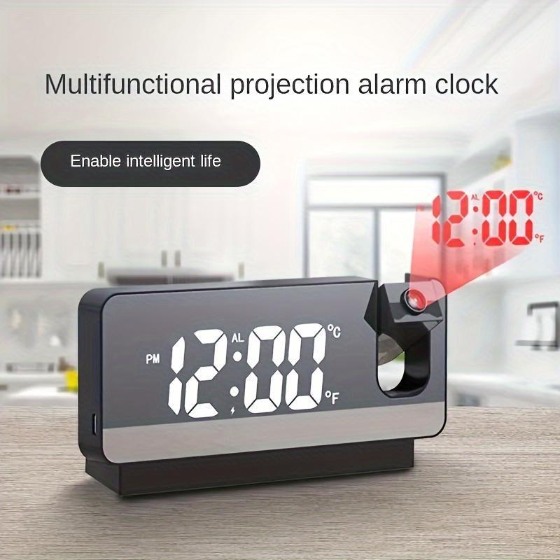 Projection Alarm Clock, 1 Count 7.8 Inch Large Digital Clock with 180° Projector, USB Charging Clocks, Room Decor, Dorm Essentials, Summer Essentials