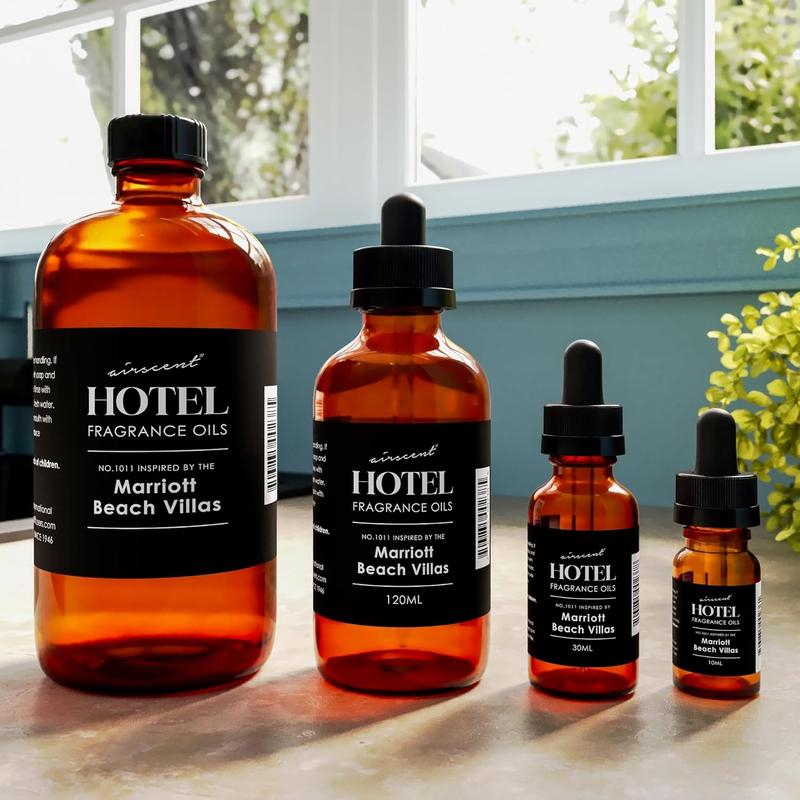 Hotel Diffuser Oil Inspired by The Marriott Beach Villas - No. 1011 Diffuser Oil - Air-Scent Essential Oil - 10 mL, .34 fl oz Fragrance Oil Dropper Bottle for Aromatherapy Diffusers and Humidifiers