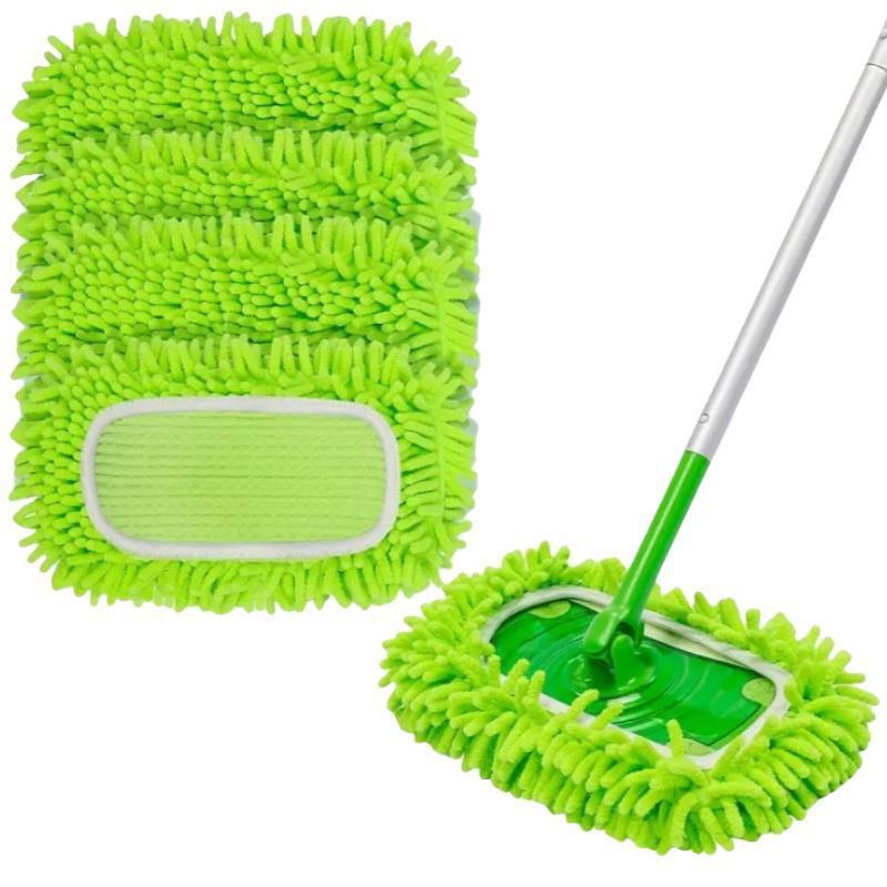 4 PCS Absorbent Washable Microfiber Mop Pads(Mops not included) for Swiffer Sweeper- Reusable Cleaning Cloths for Living Room, Bedroom, Bathroom, Kitchen reusable mop replacement pad