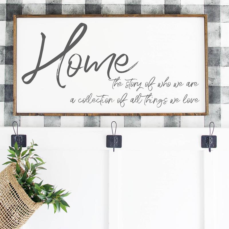 LTD Home The Story Of Who We Are A Collection Of All Things We Love, Home Story Family Sign, Wedding Gift, Farmhouse Sign,Unframe