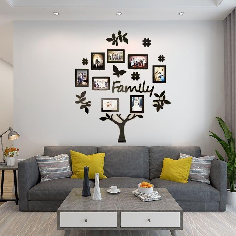 Family Tree Design Wall Sticker, 1 Set Creative 3D Acrylic Wall Decal, Wall Art Decor for Home Living Room Bedroom