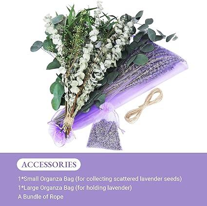 119pcs Eucalyptus for Shower, 4 Kinds Mix Eucalyptus Stems & Lavender Flowers Hanging, Fresh Eucalyptus Leaves for Shower Plants Hanging, Dried Eucalyptus Bundle for Home Bathroom Decor Decorative Fruit Bouquet Ornaments