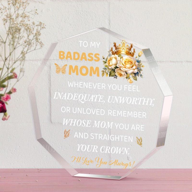 Irregular Shaped Acrylic Plaque, Creative Birthday Gift for Mom, Home Decoration Ornament, Emotional Connection Gift, Thanksgiving Gifts, Christmas Gifts