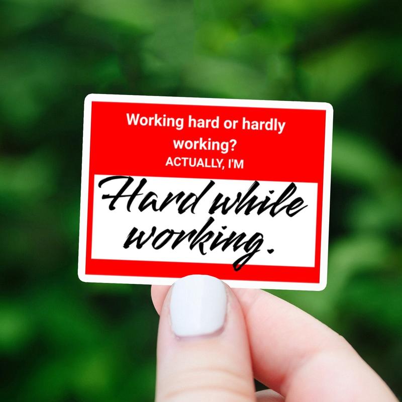 Working Hard or Hardly Working sticker, Union Pipeline Sticker, Construction Sticker, Electrician Sticker, Hard Hat Sticker, Tool Box Decal, Funny sticker, Meme Sticker, Sticker for Laptop, Planner, Scrapbook, Water Bottle, Books