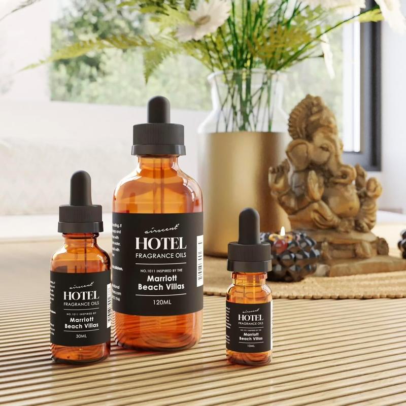 Hotel Diffuser Oil Inspired by The Marriott Beach Villas - No. 1011 Diffuser Oil - Air-Scent Essential Oil - 10 mL, .34 fl oz Fragrance Oil Dropper Bottle for Aromatherapy Diffusers and Humidifiers