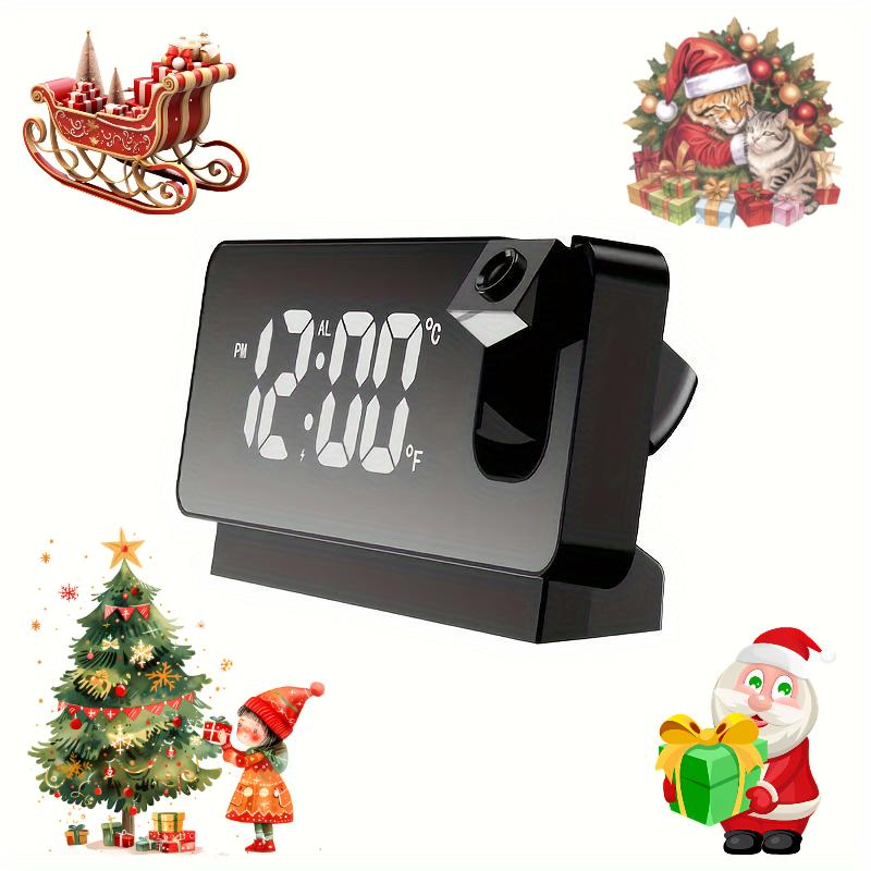 Projection Alarm Clock, 1 Count 7.8 Inch Large Digital Clock with 180° Projector, USB Charging Clocks, Room Decor, Dorm Essentials, Summer Essentials