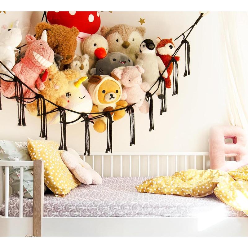 Stuffed Animals Storage Hammock Net Corner Large Adult Toy Hammock Hanging Organizers Storage Home Living Boys Room Decor Cute Funny Stuff Gifts Decorations