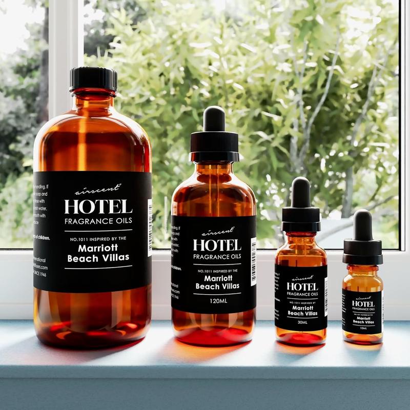 Hotel Diffuser Oil Inspired by The Marriott Beach Villas - No. 1011 Diffuser Oil - Air-Scent Essential Oil - 10 mL, .34 fl oz Fragrance Oil Dropper Bottle for Aromatherapy Diffusers and Humidifiers