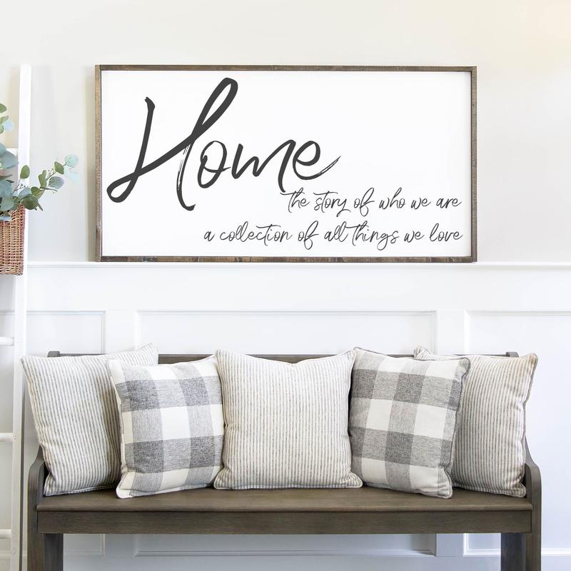 LTD Home The Story Of Who We Are A Collection Of All Things We Love, Home Story Family Sign, Wedding Gift, Farmhouse Sign,Unframe