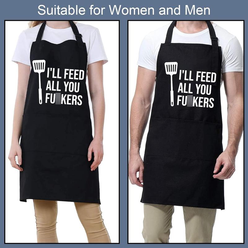 Fun Cooking Apron Suitable for Men Women-Dad Gift, Funny Gift for Men Mom-Birthday Gift for Father Christmas, Dad Stepfather Brother Boyfriend Husband-Cool Barbecue Chef Apron for Men